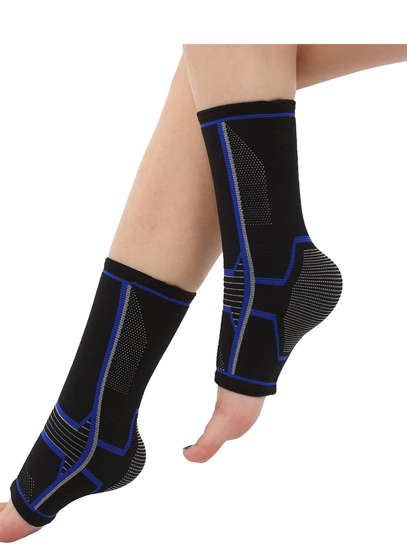 Excefore Ankle Brace Compression Sleeve, Ankle Support for Women Men, Ankle Compression Socks, for Heel & Arch Pain, Plantar Fasciitis, Arthritis, Achilles Tendon, Injury Recovery, Running, Jogging (Size L) - Image 1