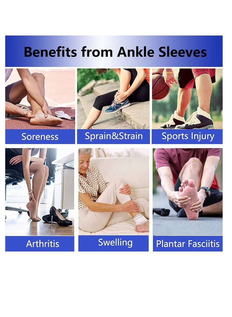 Excefore Ankle Brace Compression Sleeve, Ankle Support for Women Men, Ankle Compression Socks, for Heel & Arch Pain, Plantar Fasciitis, Arthritis, Achilles Tendon, Injury Recovery, Running, Jogging (Size L) - Image 3