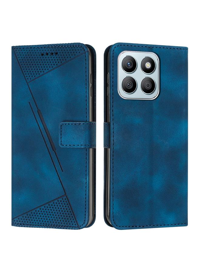Green Tiger For Honor X8b Dream Triangle Leather Phone Case with Lanyard(Blue)