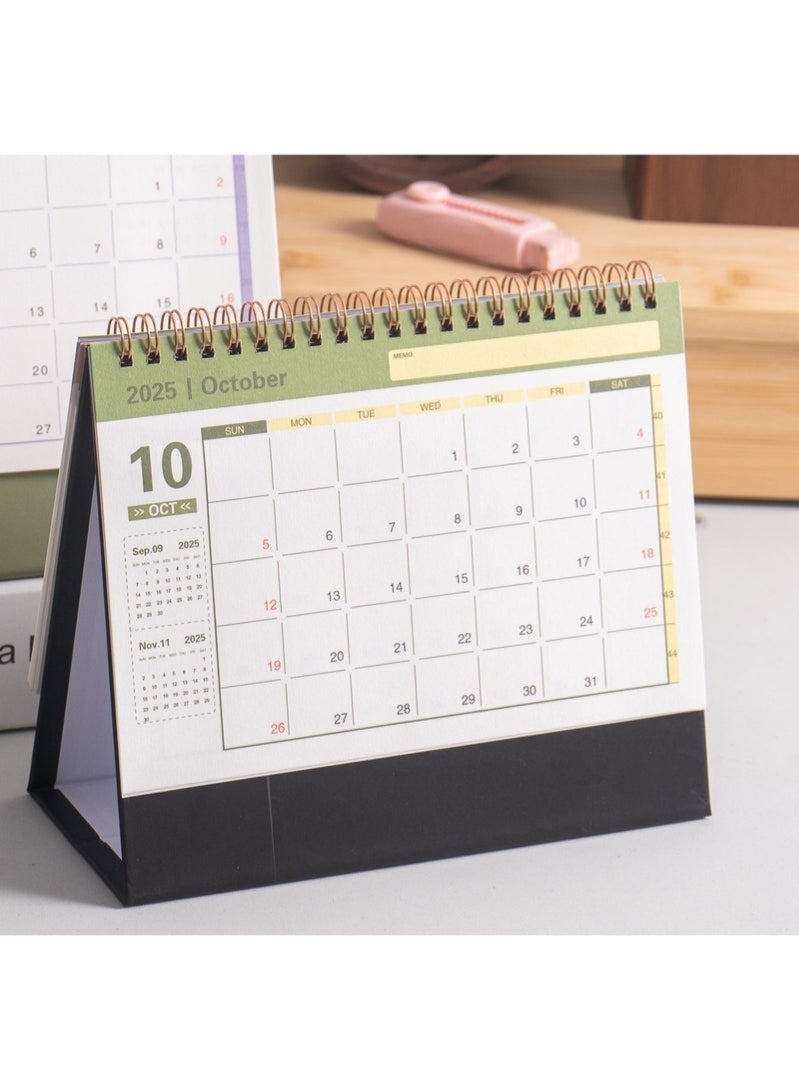 Desk Calendar 2026, Standing Flip Small Desk Calendar 2025/07-2026/12 Monthly Desktop Calendar Thick Paper Twin-Wire Binding for Home or Office (Black) - Image 4