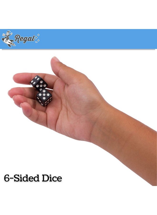 Regal Games - 6Sided Urea Game Dice Set Standard 16Mm Size 50 Count Black Perfect For Group Events Bulk Buying - Image 1