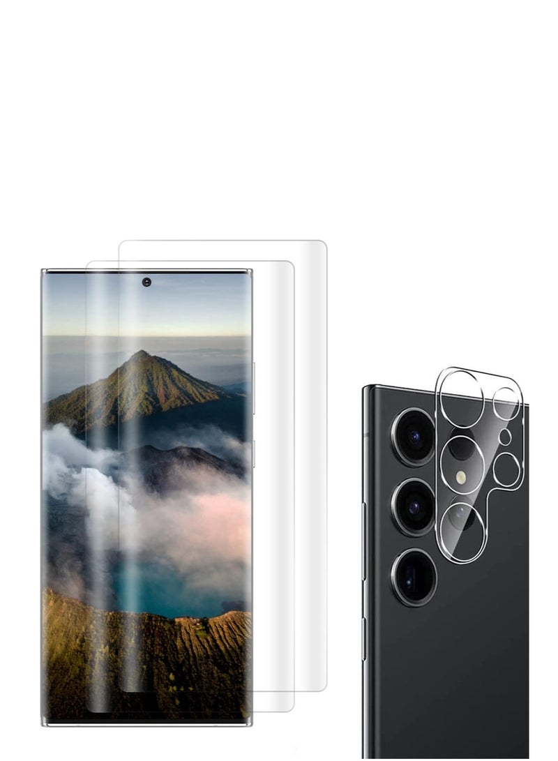 DUSALA Compatible with Samsung Galaxy S23 Ultra 5G (2 Pack) Glass Screen  Protector with Camera Lens Protector 6.8 Inch - Image 1
