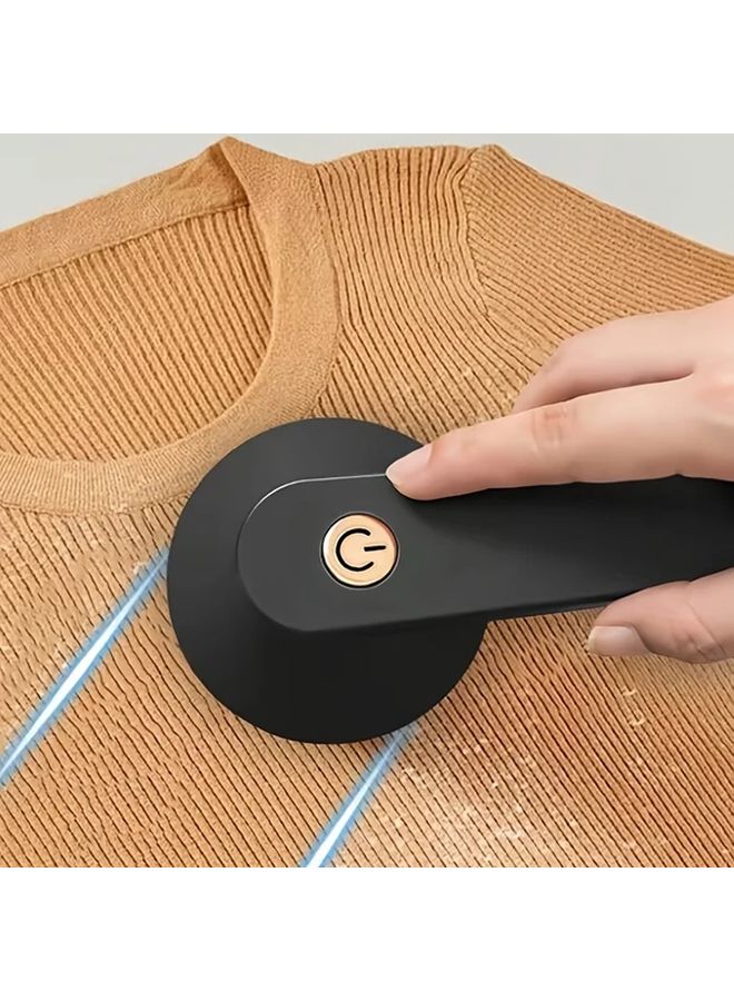 USB Rechargeable Lint Remover Fabric Shaver Digital Display Black 2 Replacement Heads - Image 2