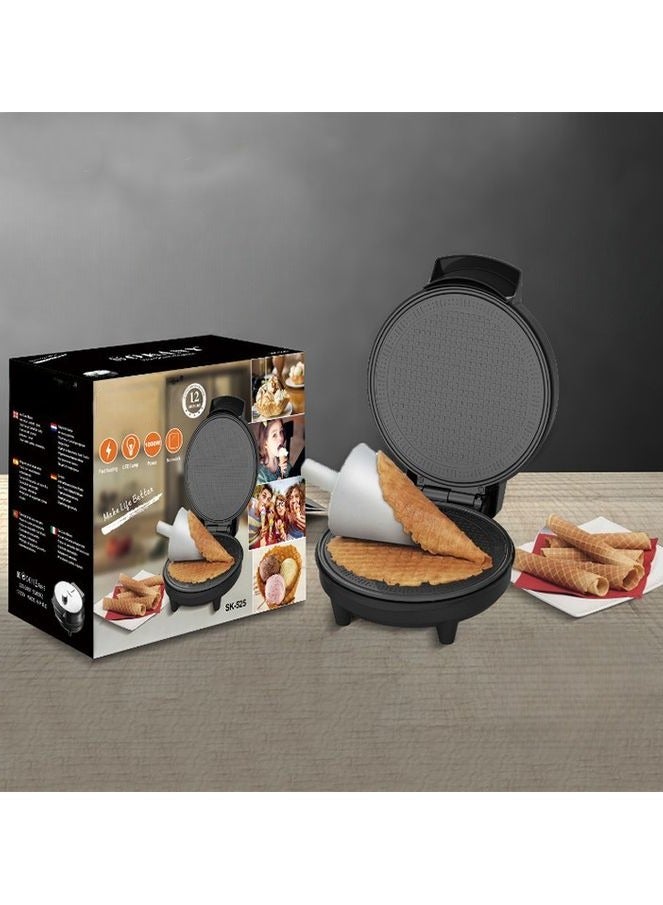 Electric Egg Roll Machine Waffle Maker 1000W Non Stick Ice Cream Cone Baking Iron Quick Heat Up Homemade Ice Cone and Crispy Egg Roll Machine Easy to Clean Dessert Maker for Kitchen  - Image 1