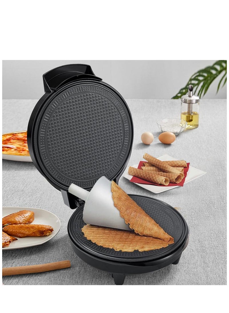 Electric Egg Roll Machine Waffle Maker 1000W Non Stick Ice Cream Cone Baking Iron Quick Heat Up Homemade Ice Cone and Crispy Egg Roll Machine Easy to Clean Dessert Maker for Kitchen  - Image 2