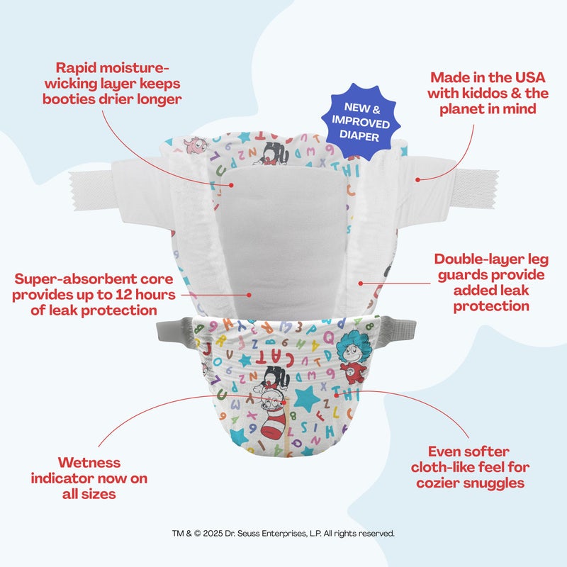 Hello Bello Dr. Seuss Babies Premium Diapers, Size 6, 42 Count: Softness & Protection for Sensitive Skin - Image 5