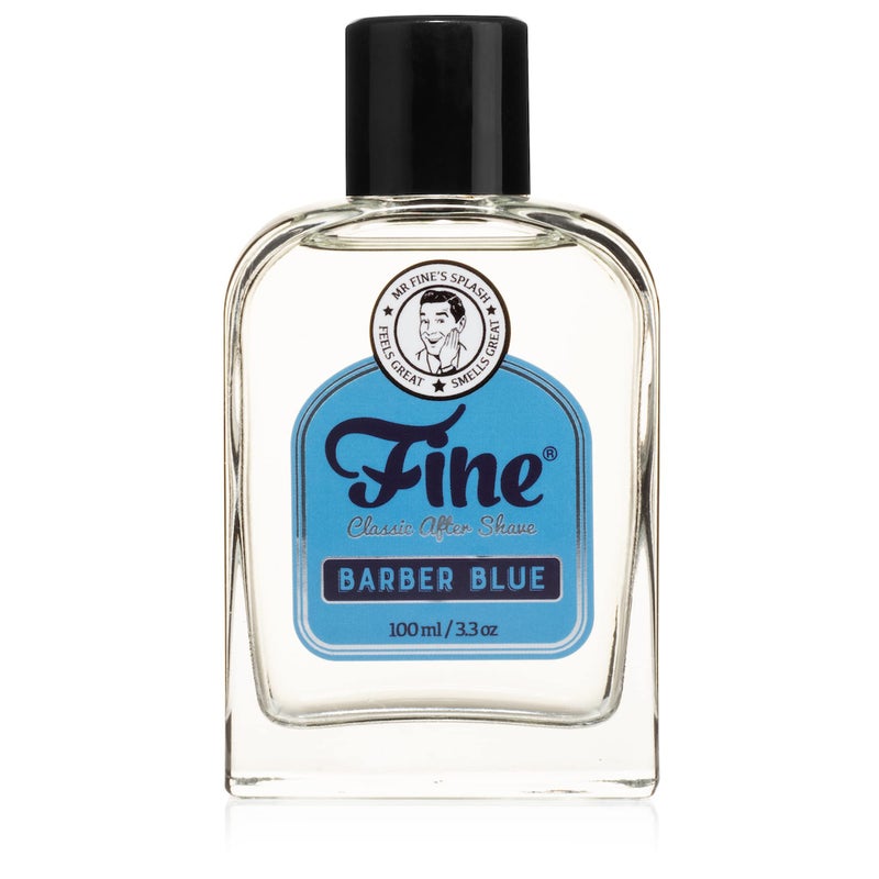 Fine Men's Aftershave - Barber Blue Fragrance, Soothing & Toning Post Shave Balm, Calms Razor Burn, Classic Barbershop Feel Alcohol-Based Formula, Gentle for All Skin Types, 100ml - Image 1