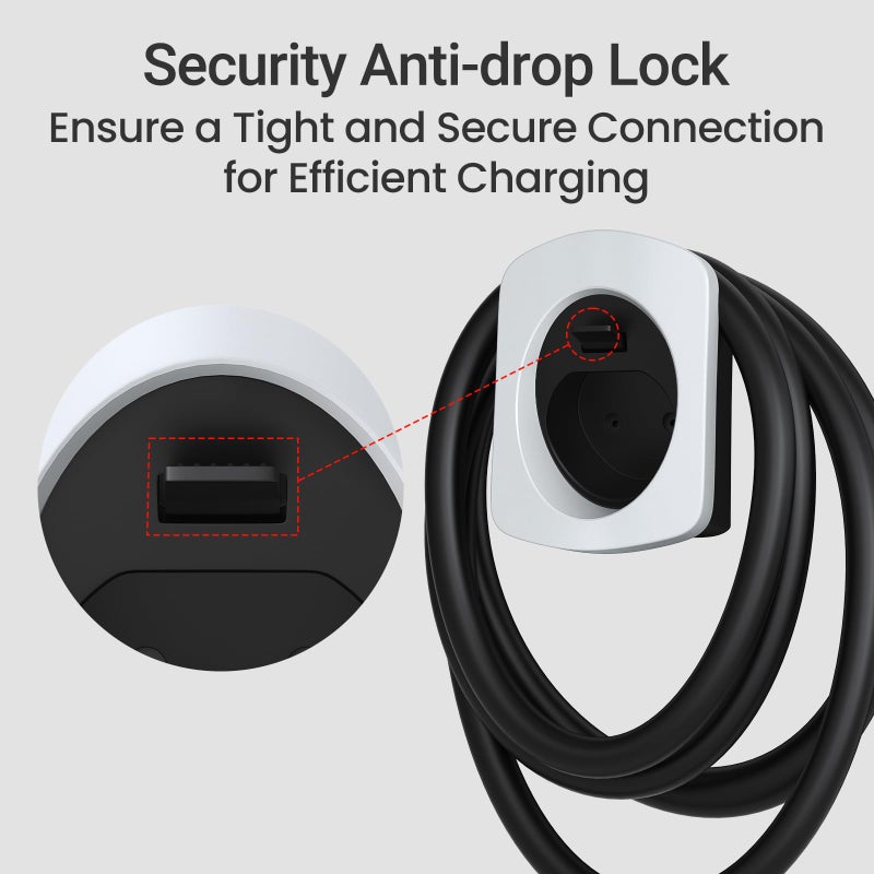 Tera EV Charger Holder Type 2: Heavy Duty Material Electric Car Wall Mount Connector Charging Cable Holder Organizer All Weather Electric Vehicle Charging Station Car Accessories White - Image 2