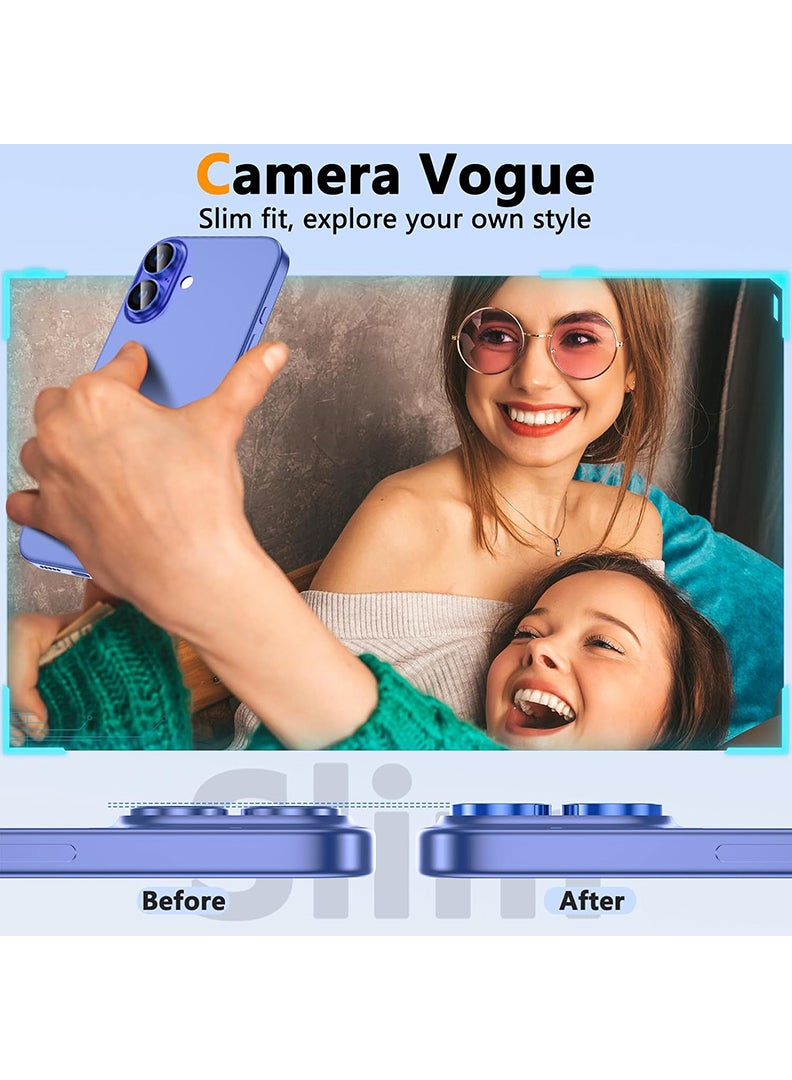 Theodor Camera Lens Protectors for iPhone 16/16 Plus Armorite Individual Lens Protectors, Scratch-Resistant Ultra-thin Tempered Glass with Aluminum Edging, (Ultramarine) - Image 4