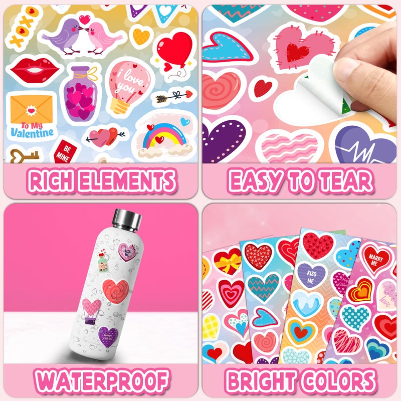 Linaye Valentines Heart Stickers For Kids  40 Sheets Cute Valentines Day Stickers Bulk  665Pcs Heart Stickers Happy Valentines Love Stickers Sheets For Boys Girls Valentines Party Favors Supplies - Image 5