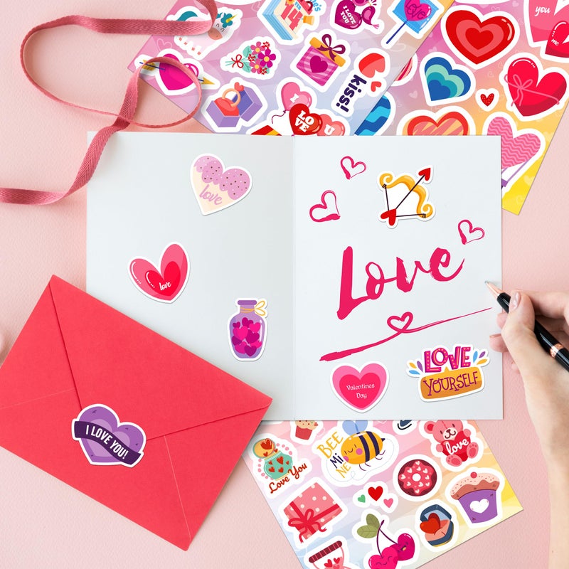 Linaye Valentines Heart Stickers For Kids  40 Sheets Cute Valentines Day Stickers Bulk  665Pcs Heart Stickers Happy Valentines Love Stickers Sheets For Boys Girls Valentines Party Favors Supplies - Image 2