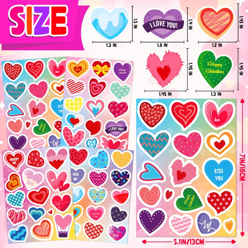 Linaye Valentines Heart Stickers For Kids  40 Sheets Cute Valentines Day Stickers Bulk  665Pcs Heart Stickers Happy Valentines Love Stickers Sheets For Boys Girls Valentines Party Favors Supplies - Image 4