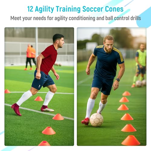 MUKESKY Soccer Training Mat with Integrated Ladder & Cones | 4-in-1 Football Footwork Agility Trainer for Team Practice | Non-Slip Speed & Ball Control Exercise Mat - Image 4