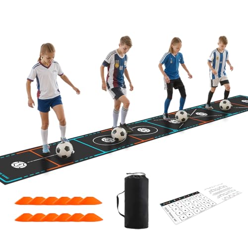 MUKESKY Soccer Training Mat with Integrated Ladder & Cones | 4-in-1 Football Footwork Agility Trainer for Team Practice | Non-Slip Speed & Ball Control Exercise Mat - Image 1