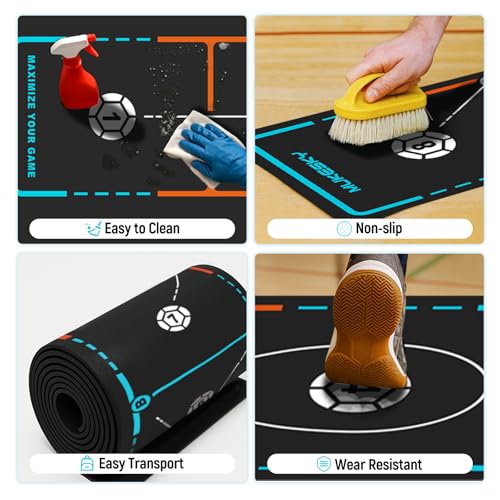 MUKESKY Soccer Training Mat with Integrated Ladder & Cones | 4-in-1 Football Footwork Agility Trainer for Team Practice | Non-Slip Speed & Ball Control Exercise Mat - Image 5