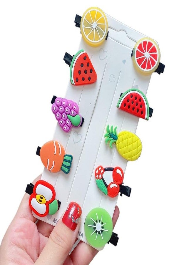 YANWENX pack of 10, Cute Candy Cartoon Design Kids Girl Hair Clip,Ice Cream Rainbow Design Toddler Girl Barrettes Accessories Bangs (7) - Image 1