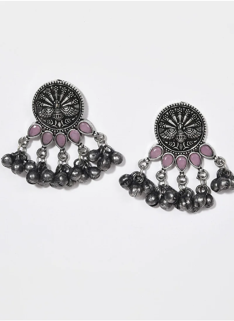 سوهي Oxidised Pink Stone Studded Choker Set