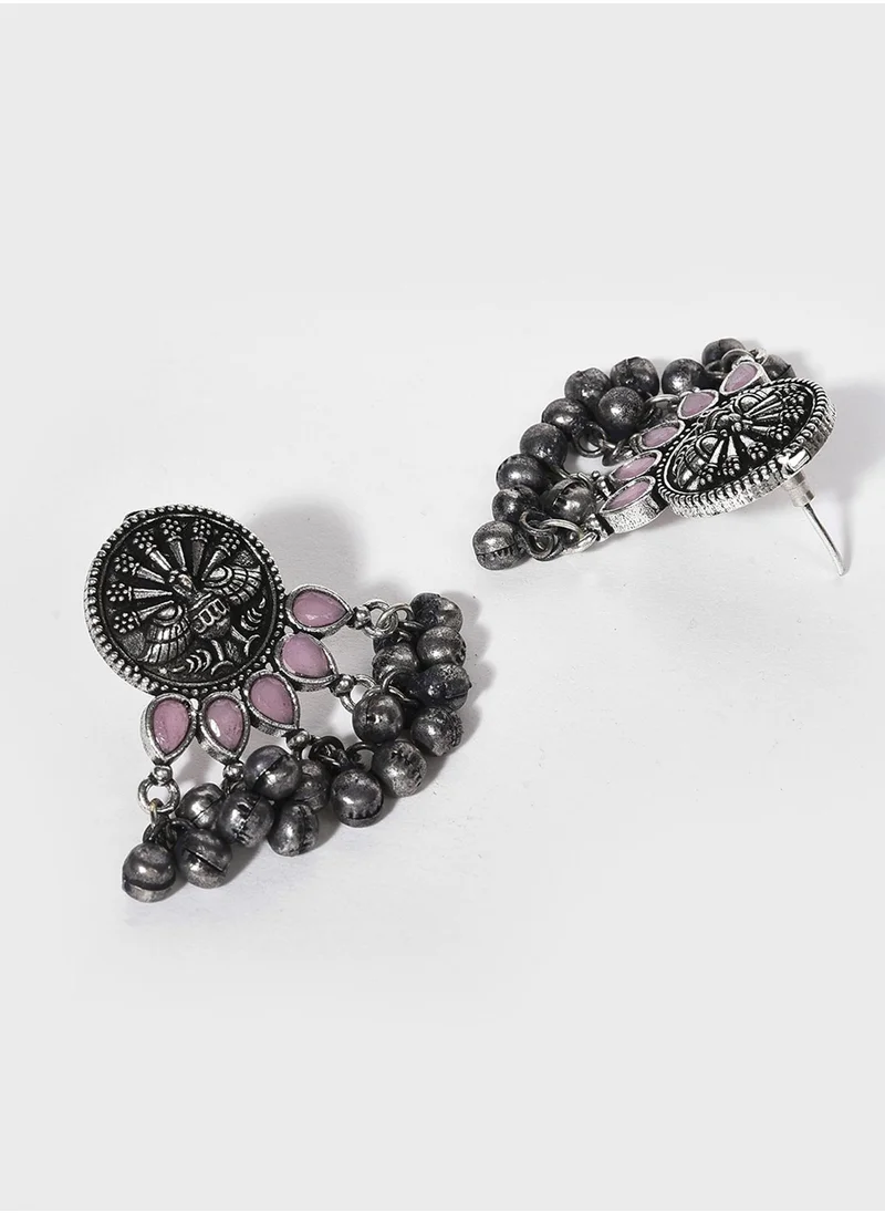 سوهي Oxidised Pink Stone Studded Choker Set
