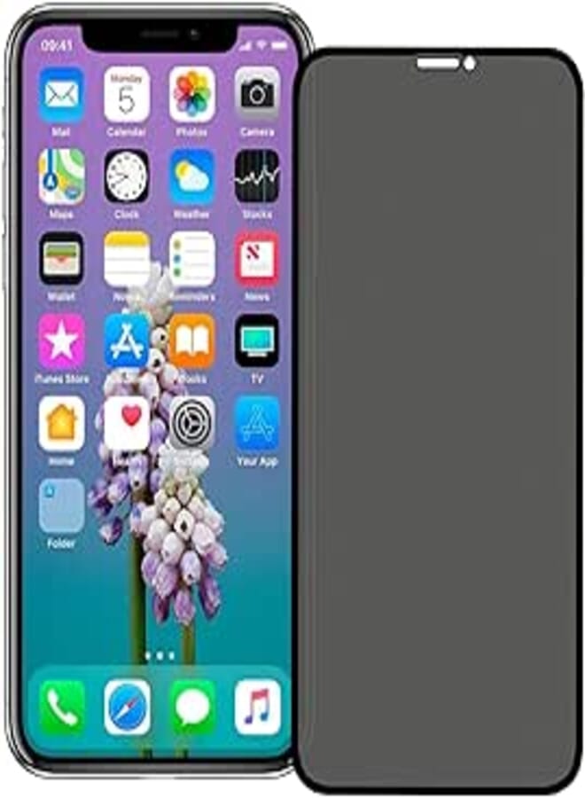 واقي شاشة زجاجي مقوى من GTG، متوافق مع iPhone 11 و iPhone XR، يوفر الخصوصية.