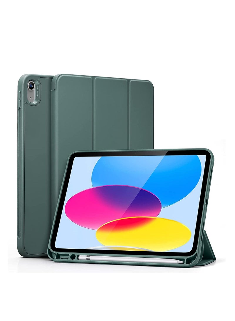 جينيكست حامل ذكي واقٍ ناعم من البولي يوريثان الحراري ثلاثي الطي مع غطاء حامل قلم رصاص لجهاز iPad 10th Generation 10.9 Inch (2022) - Image 1