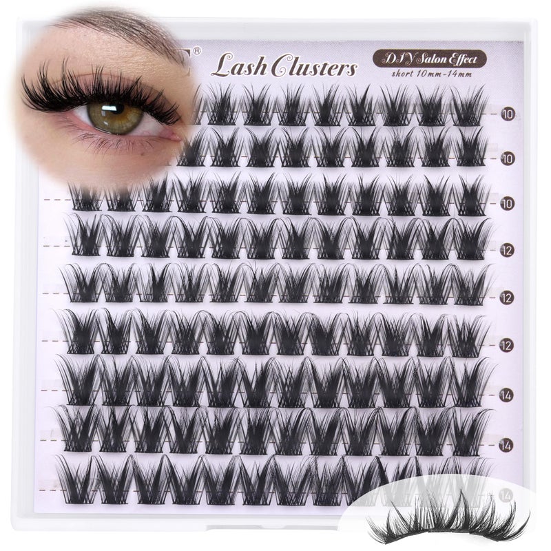 ALICE Lash Clusters Wispy Eyelash Clusters Short 10-14mm Cluster Eyelash Extensions Natural Volume Lash Extensions Thin Band DIY Individual Lashes - Image 5