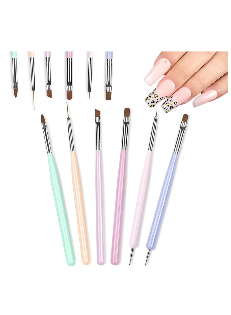 SYOSI Nail Art Brushes Set, Gel Polish Nail Art Design Pen Painting Tools with Extension Brush, Builder Brush, Art Liner Brush, and Dotting Pen for Salon at Home DIY Manicure - Image 1