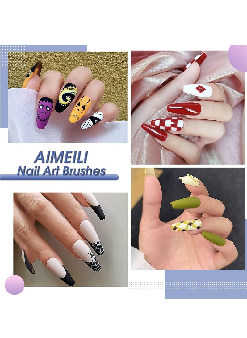 SYOSI Nail Art Brushes Set, Gel Polish Nail Art Design Pen Painting Tools with Extension Brush, Builder Brush, Art Liner Brush, and Dotting Pen for Salon at Home DIY Manicure - Image 3