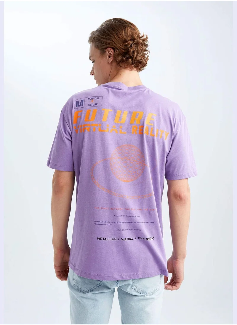 DeFacto Boxy Fit Short Sleeve Minimal Print T-Shirt