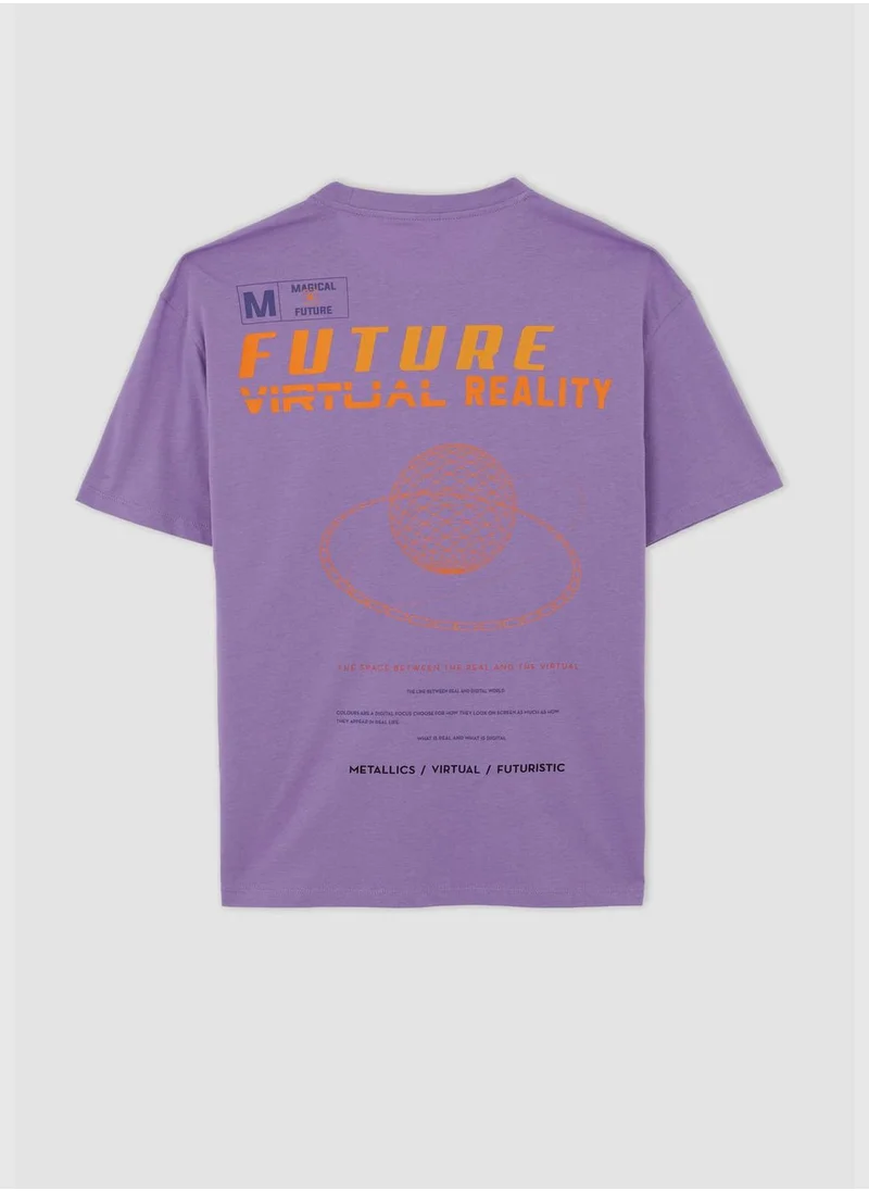 DeFacto Boxy Fit Short Sleeve Minimal Print T-Shirt