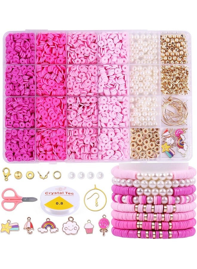 Simxen Clay Beads for Bracelet Making Kit, Bracelet Beads Set for Girls Boys Women, White & Black Clay Beads for Jewellery Making Necklaces, Soft Polymer Clay Beads with Spacer Beads (DIYBeadsSet-1) - Image 1