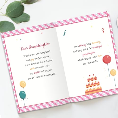 Beixian Granddaughter Birthday Card, Funny Birthday Card Gifts for Granddaughter from Grandma Grandpa-8x5.3 Inches, Double-Sided - Image 2