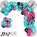 Skylety Music Balloons Birthday Balloon Garland Arch Kit 5 Inch 10 Inch Rose Red Blue Black Latex Music Note Foil Balloon for Karaoke Birthday DecorClassic Series - Image 4