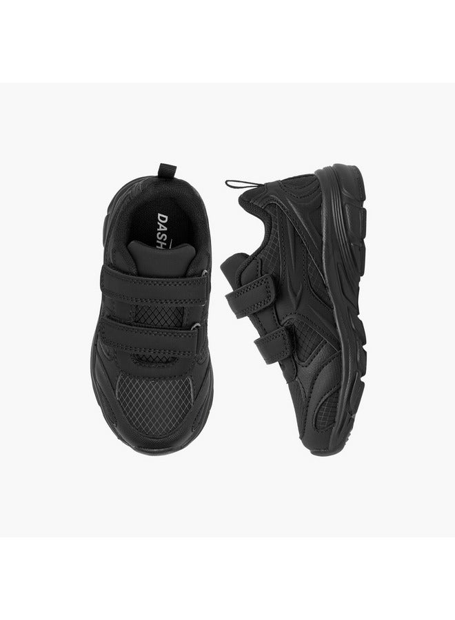 Dash Unisex Panelled School Shoes with Hook and Loop Closure - Image 3
