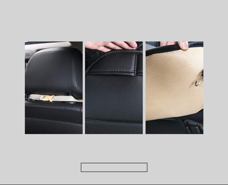 EDEALYN Universal Car Seat Cover PU Leather Car Seat Cushion Driver Seat Cover with Backrest- Car Front Seat Protector Fits 95% of Vehicles-1 Piece (Black-B) - Image 2