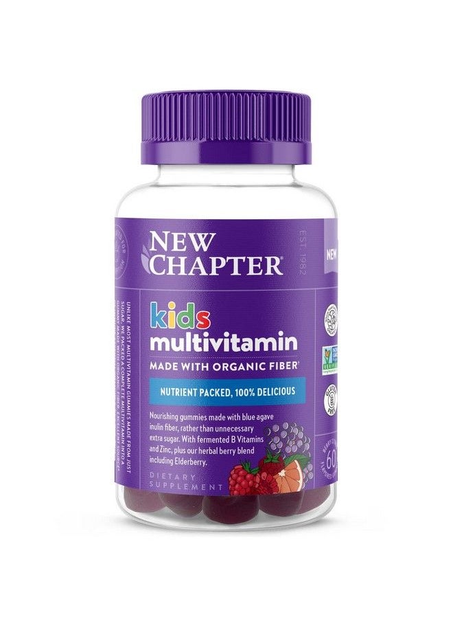 New Chapter - Kids Multivitamin Gummies 50% Less Sugar Kids Gummy Vitamins With Vitamins C D3 & Zinc Nongmo Gluten Free Berrycitrus 60Ct - Image 1