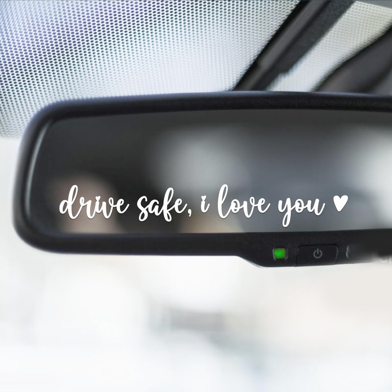 Hangwoous 3X Drive Safe I Love You Sticker For Car Mirror I Love You Drive Safe Mirror Sticker Car Window Decals New Driver Gifts For Men Women Cars Accessories - Image 3