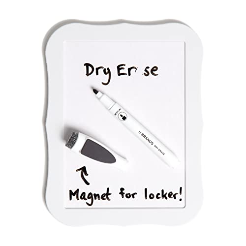 U Brands White Locker Accessory Kit, with Magnets, Mirror, Whiteboard, Marker, Cup, 6 Pieces - Image 2