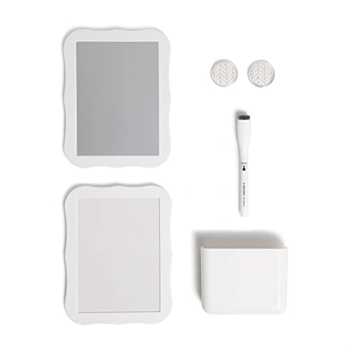 U Brands White Locker Accessory Kit, with Magnets, Mirror, Whiteboard, Marker, Cup, 6 Pieces - Image 1