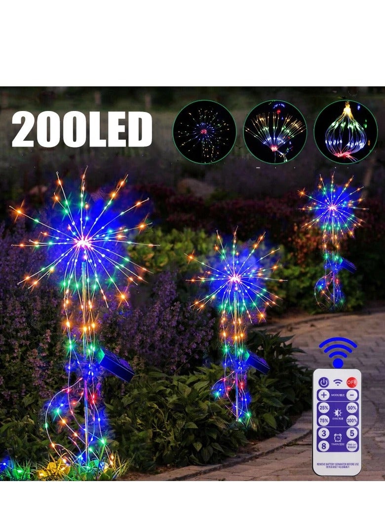 Altheqa 200LED Solar Power Firework String Lights Remote Control Lamp Outdoor Garden - Image 1