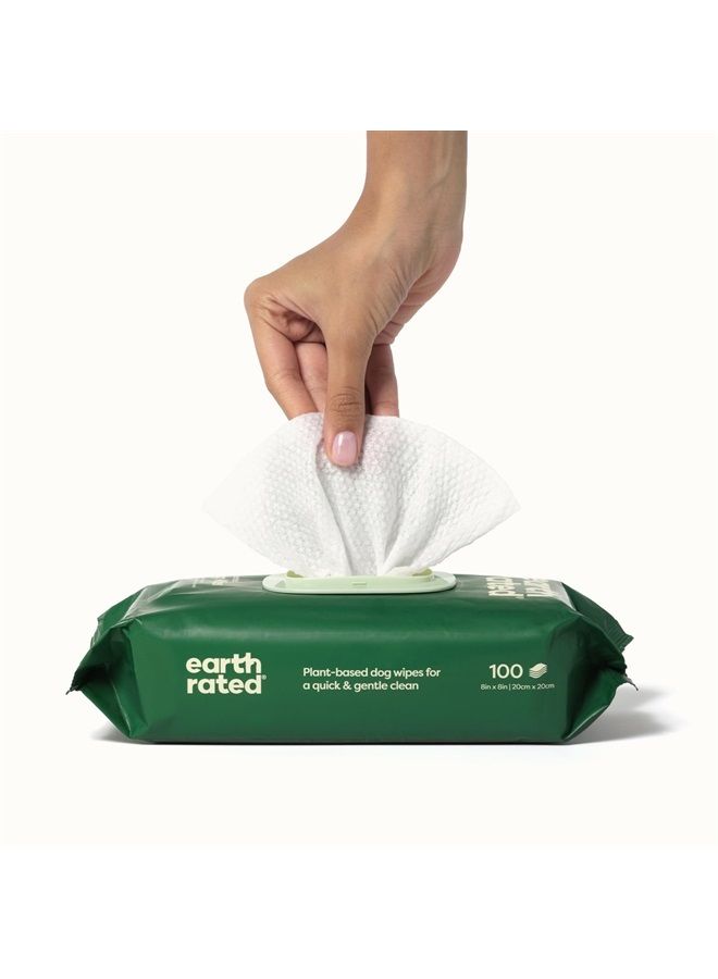 Earth Rated Dog Wipes, New Look, Thick Plant Based Grooming Wipes For Easy Use on Paws, Body and Bum, Unscented, 100 Count - Image 2