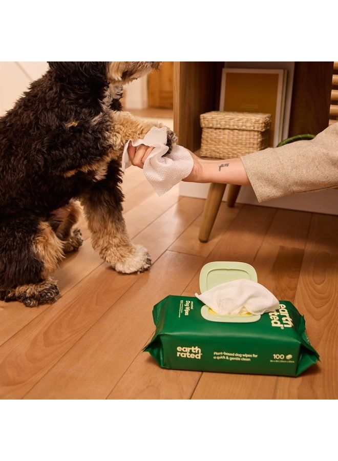 Earth Rated Dog Wipes, New Look, Thick Plant Based Grooming Wipes For Easy Use on Paws, Body and Bum, Unscented, 100 Count - Image 4