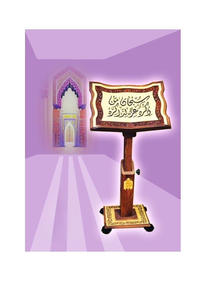 REBENUO The natural wood Quran stand is used for reciting the Holy Quran in a comfortable manner. This stand features a design that reflects the craftsmanship and skill involved in woodworking. - Image 2