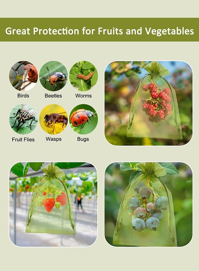 100Pcs 4x6 Fruit Protection Bags, Fruit Netting Bags, Garden Netting Bags with Drawstring for Protecting Fruits and Vegetables - Image 4