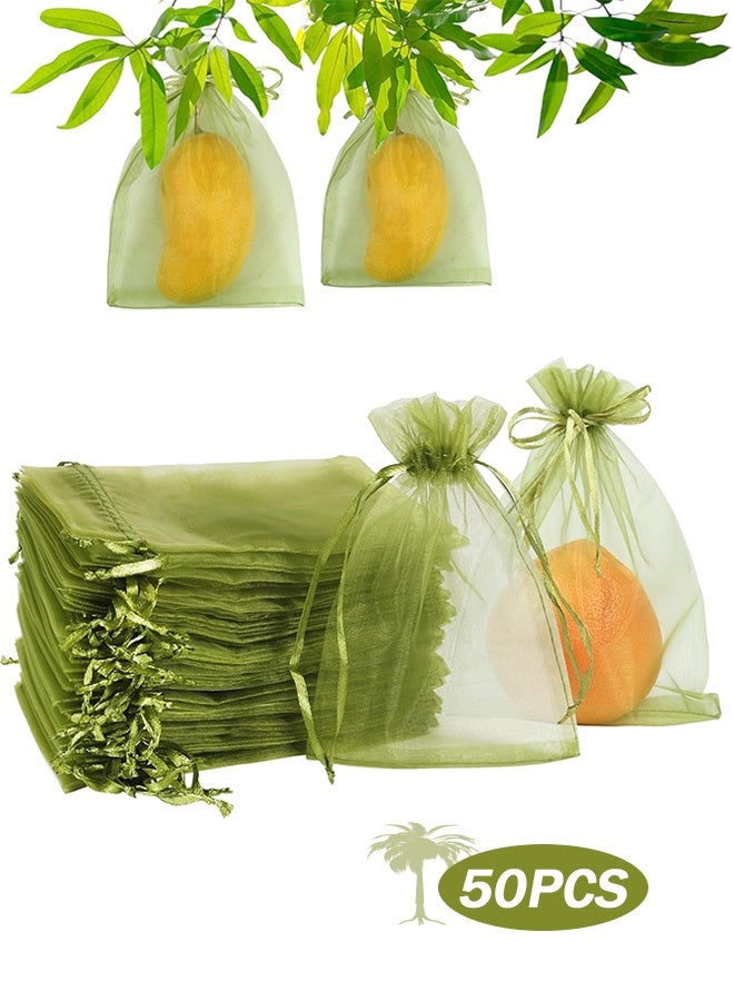 100Pcs 4x6 Fruit Protection Bags, Fruit Netting Bags, Garden Netting Bags with Drawstring for Protecting Fruits and Vegetables - Image 1