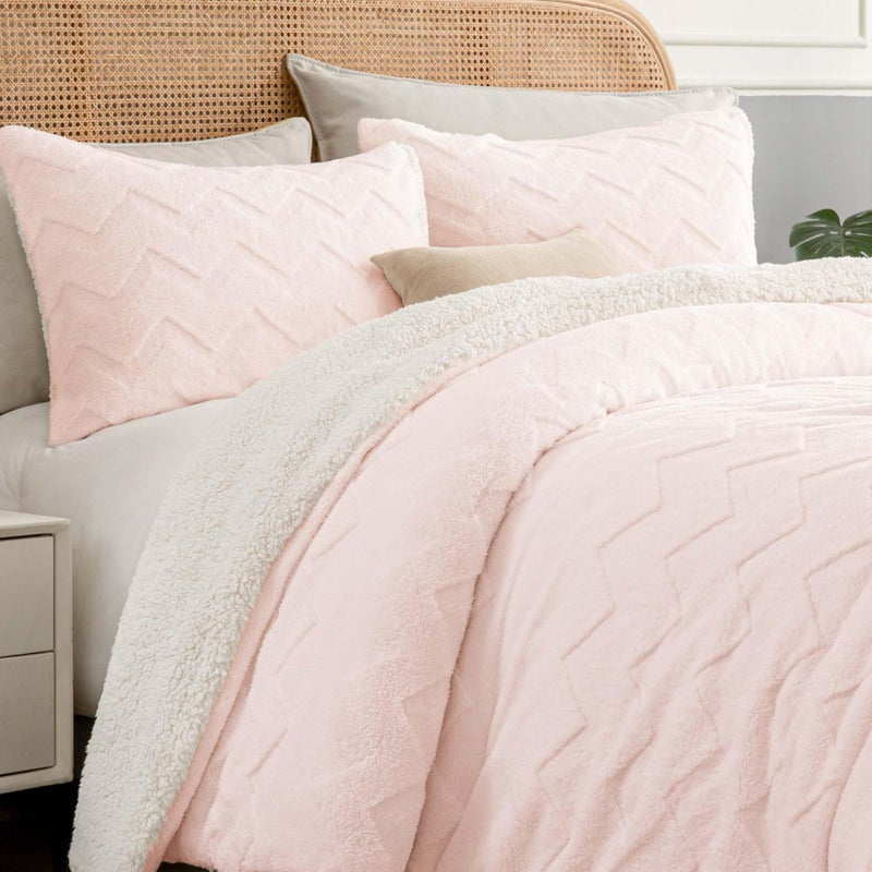BEDELITE Fluffy Twin Comforter Set - Super Soft Sherpa Pink Comforter for Twin Size Bed  Luxury Warm Bedding Set for Winter  Fuzzy Bed Set 2 Piece (1 Comforter  1 Pillowcase) - Image 2