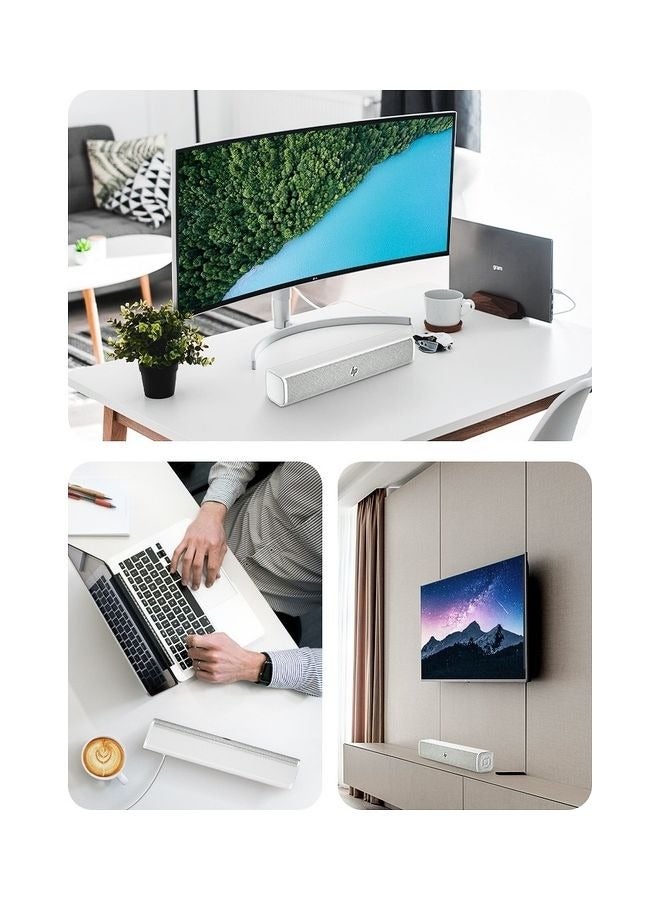 HP WS1 Pro Wired Computer Speaker Bluetooth Speaker TV, Office Home Desktop Subwoofer Bluetooth / Wired Dual Mode(CN Version) White - Image 4
