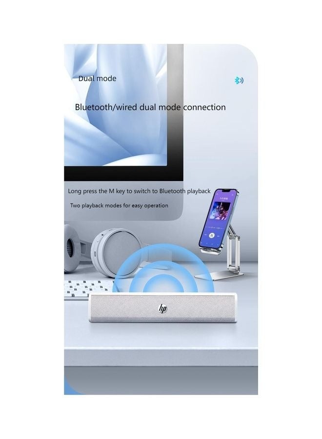 HP WS1 Pro Wired Computer Speaker Bluetooth Speaker TV, Office Home Desktop Subwoofer Bluetooth / Wired Dual Mode(CN Version) White - Image 2