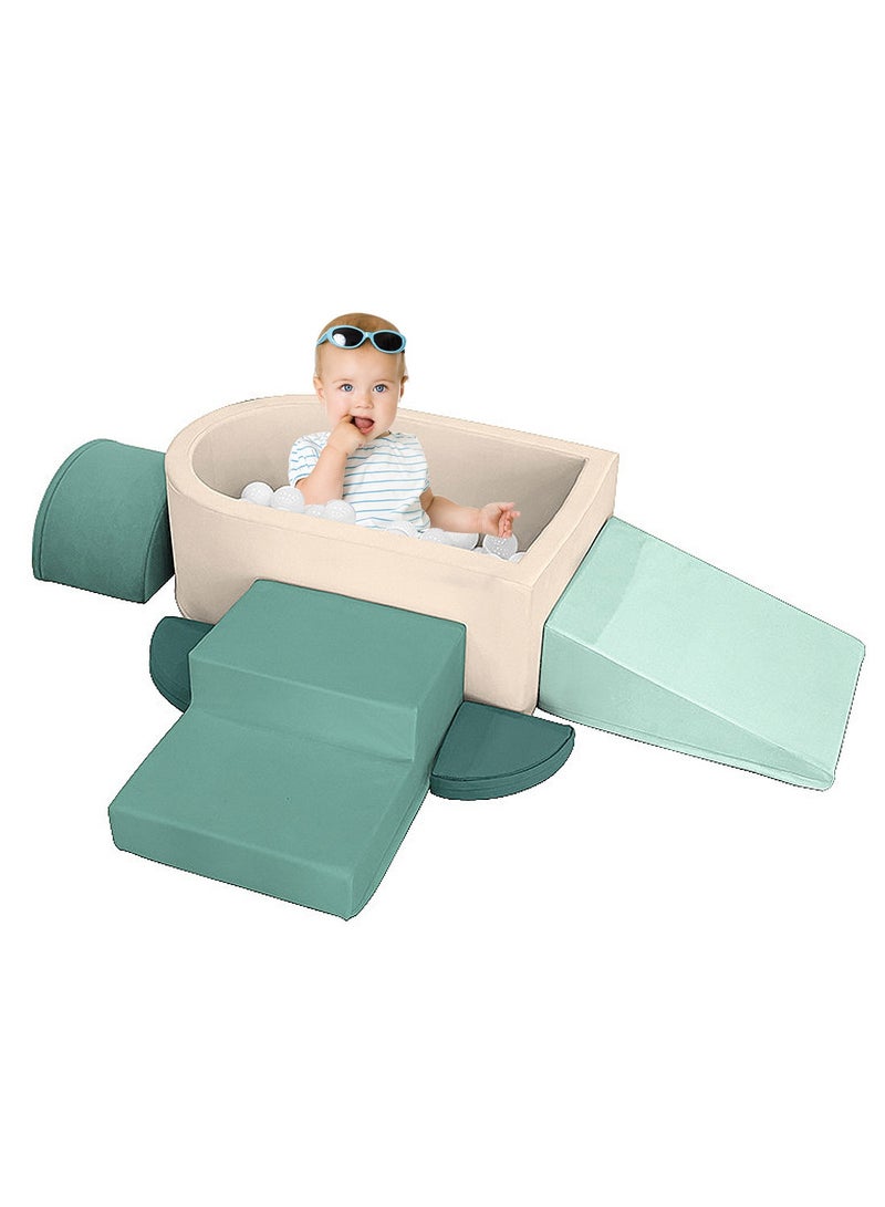 MaBaby Toddler Climbing Toys Soft Foam Play Set with Ball Pit (6-Piece) – Montessori Early Education Indoor Active Play Equipment for Baby Gross Motor Skill Development, Safe Climb Crawl Blocks for Preschool Kids Playroom - Image 1