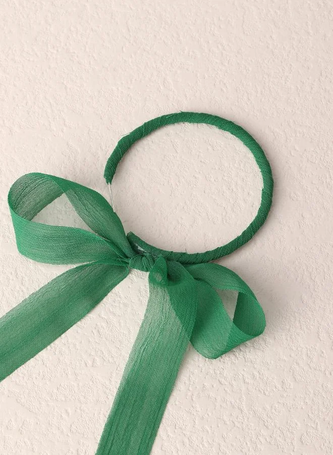 Take Two Take Two Green Hoop Earrings with Bow