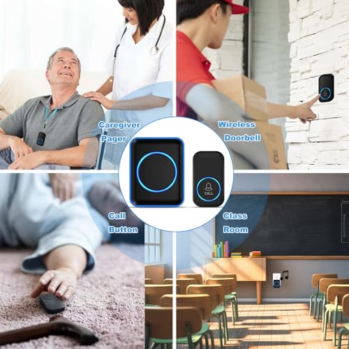 Full House Caregiver Pager, FullHouse Wireless Call Button 1000+ Feet, SOS Alert Nurse Calling Elderly Fall Help System for Patient/Disabled Monitoring at Home, IP55 Waterproof - Image 5